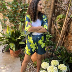 Conjunt de Kimono i Pantaló floral verd